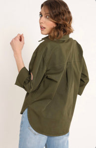 Camicia over militare con Patches